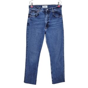 Reformation Liza Jeans 28 29X28 Straight Leg High Rise Frayed Hem Anguilla Wash